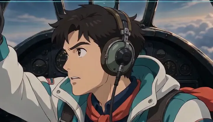 A pilot watches the instruments from a fighter cockpit. Sample 1 · frame 0044.