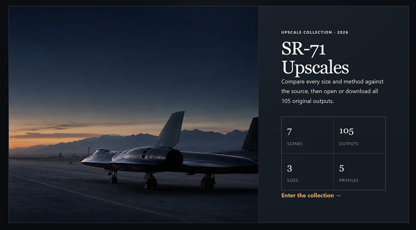 How the SR-71 Upscale Collection Was Built image from the original Advisory Hour post.