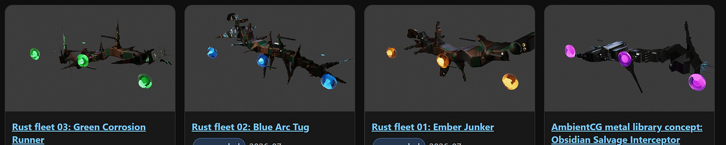 Exploring AI Generated Spaceships image from the original Advisory Hour post.