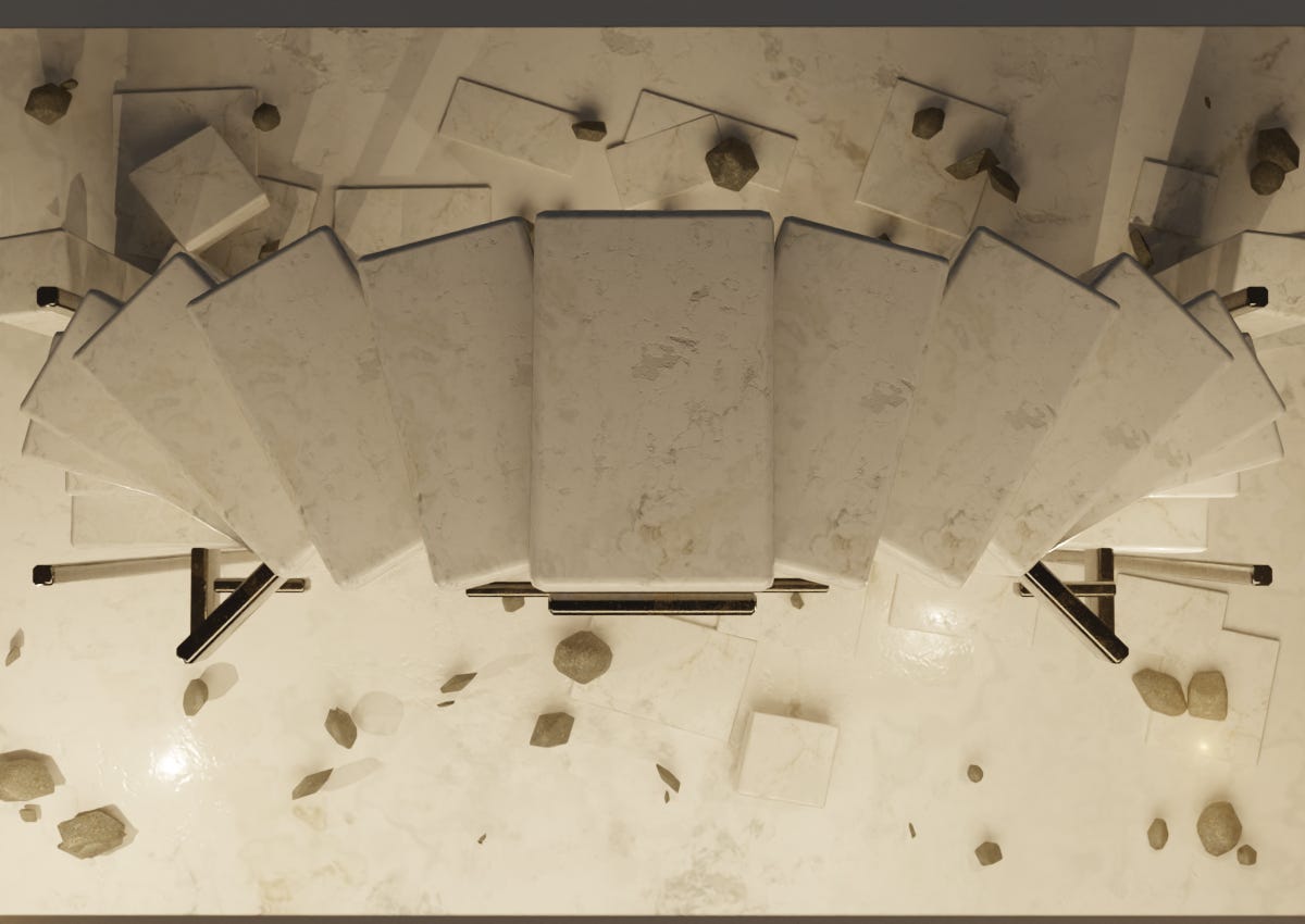 Hermes+Codex 5.5 and Blender: Unusual Arches and Goblin Crates image from the original Advisory Hour post.
