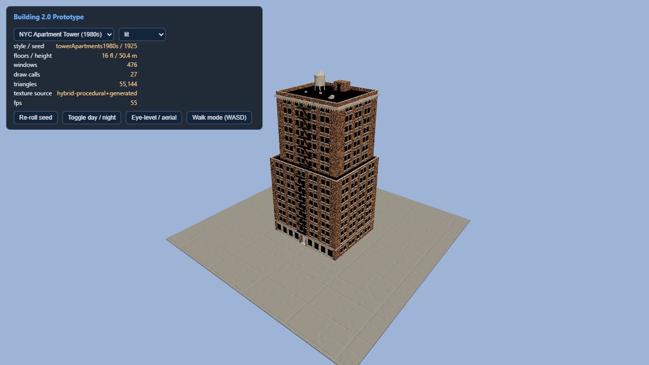 City Explorer procedural city scene image 3 from the original AdvisoryHour post.