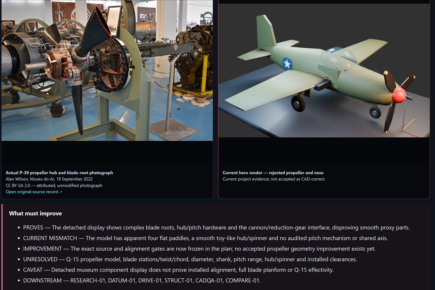 When AI-Driven Blender Modeling Fails: P-39 Airacobra image from the original Advisory Hour post.