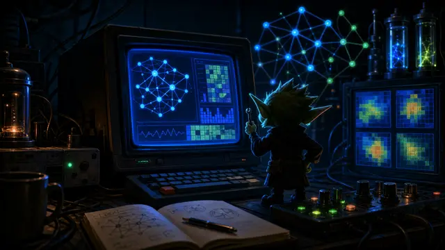 Zezek the Goblin appears inside the local model lab.