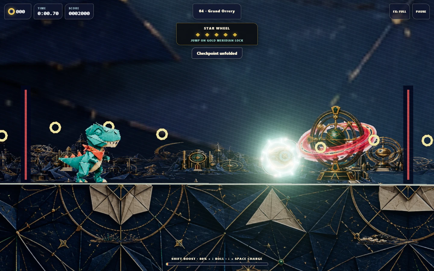 Pip confronting the golden Star Wheel machinery inside the Grand Orrery.