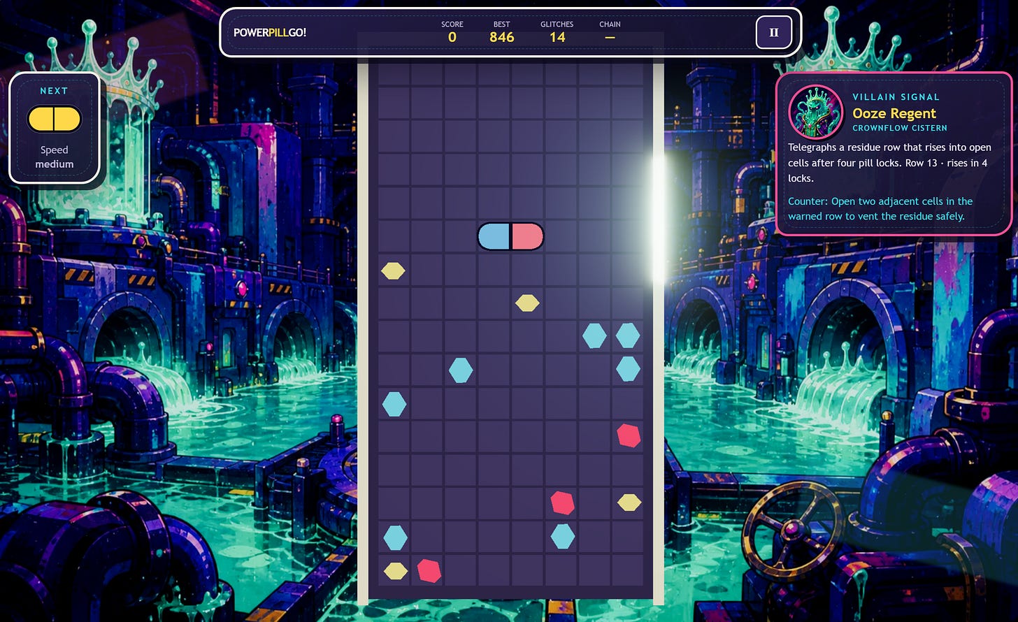 GameLab: PowerPillGo! image from the original Advisory Hour post.