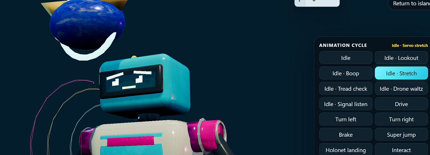 Island V4 Experiment: Robot Lab image from the original Advisory Hour post.