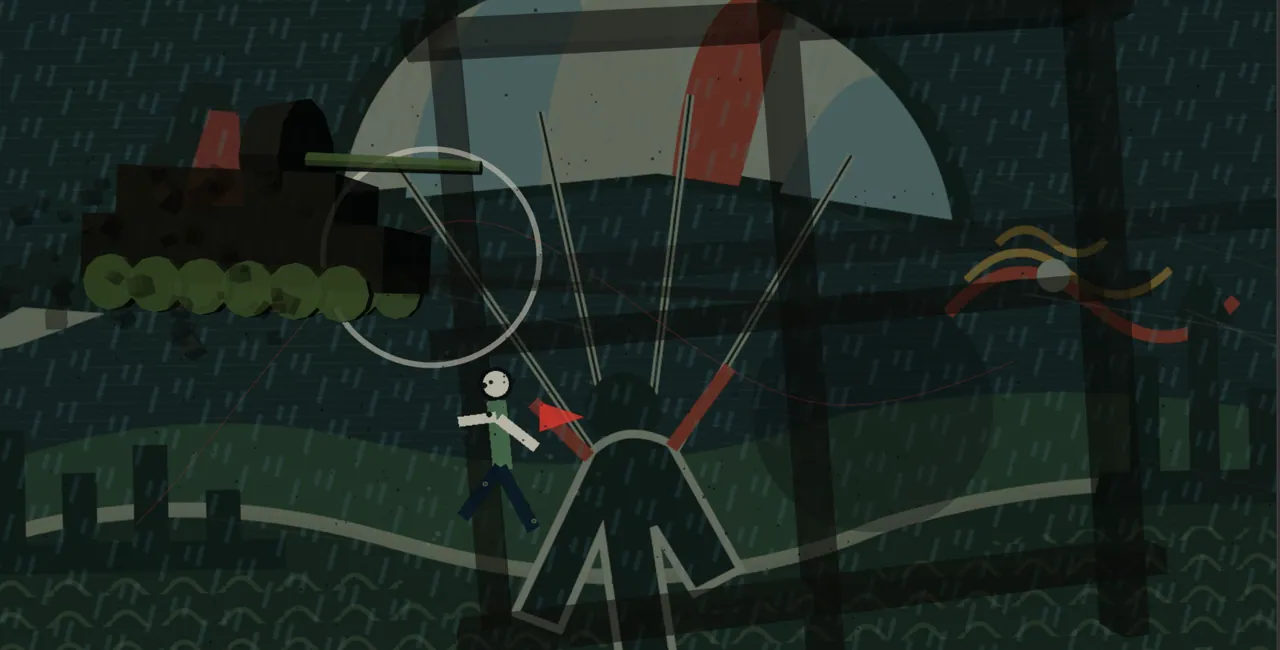 A very dark layered storm scene caused by a V3 rendering glitch.