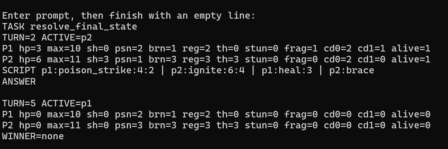 Legend of RPG status channels and token fields for state transition training