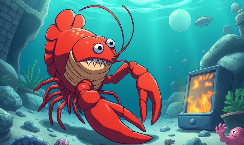 anime lobster plays video game