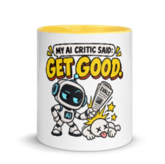 My AI Critic Said GET GOOD mug.