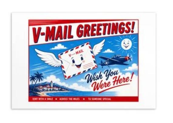 Product mockup for Standard Postcard - V-mail Greetings.