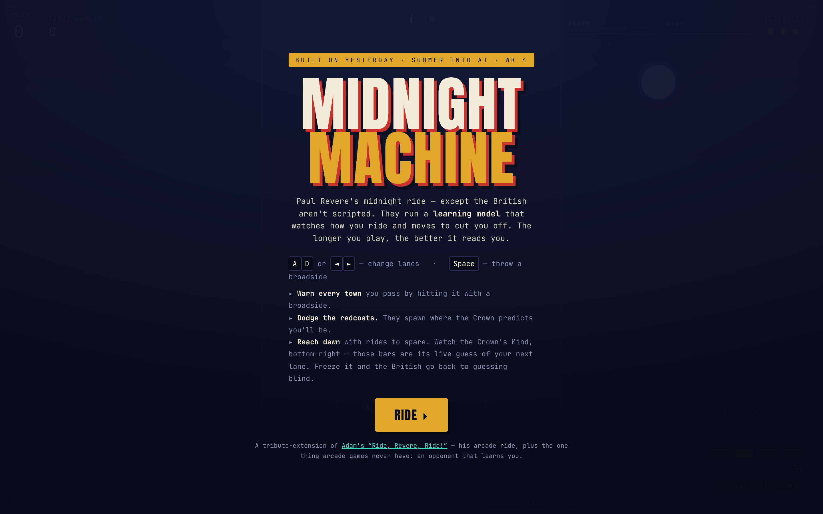 Midnight Machine screenshot from the original Substack post.