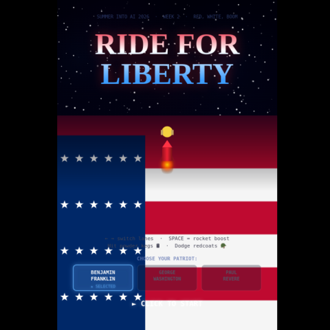 Ride for Liberty — title screen