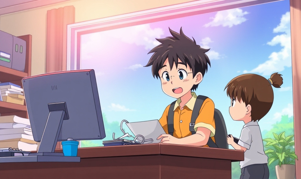 anime of kids doing their first job
