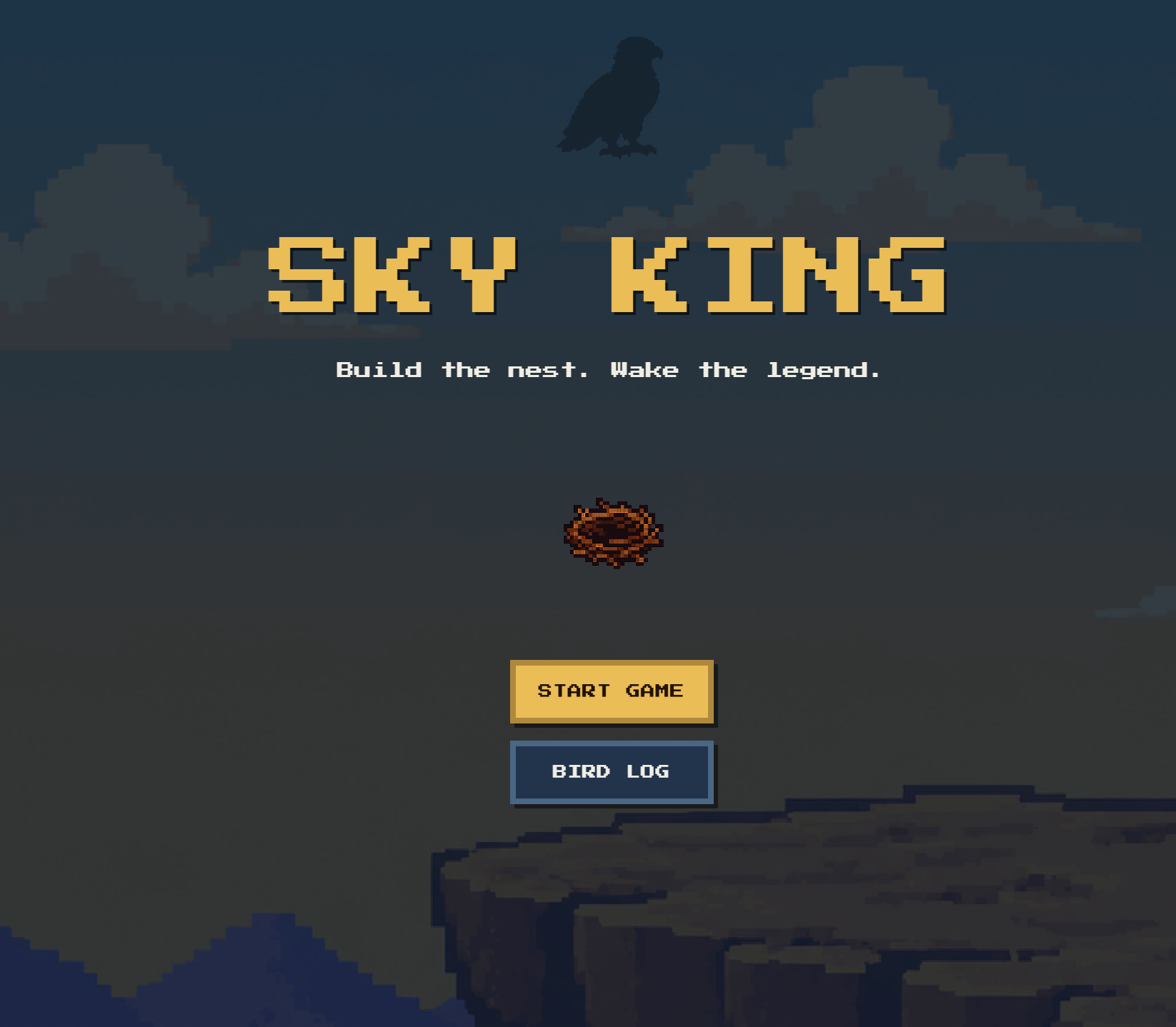 Sky King nest-building gameplay screen