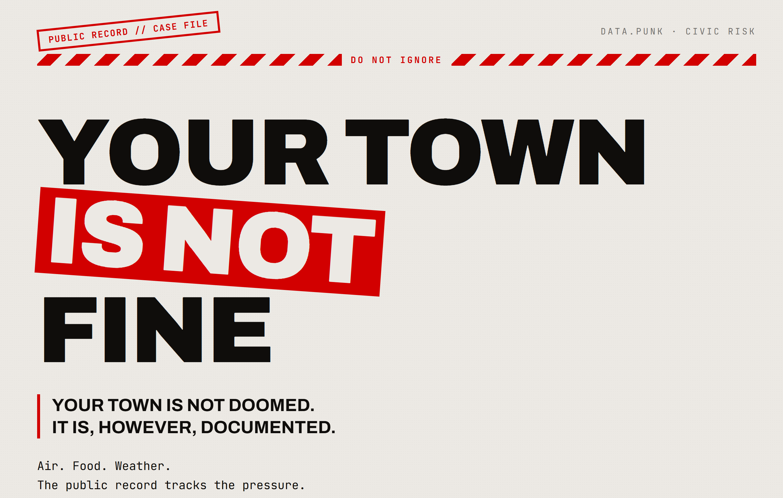 Your Town Is Not Fine screenshot from the original Substack post.