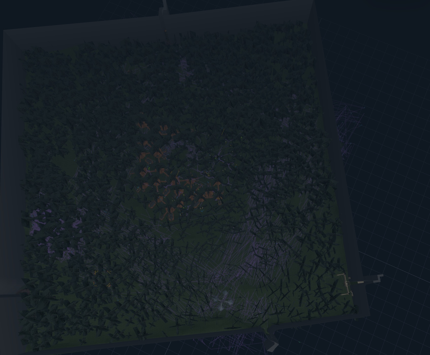 Debug overlay view showing scene tooling for a 1999 game port