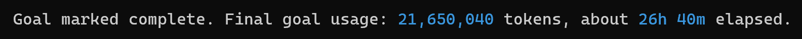 Goal usage report from the architecture refactor note
